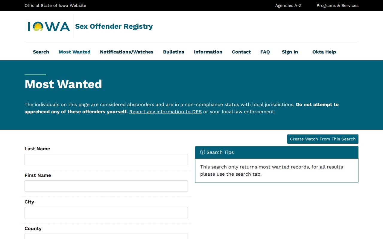 Iowa noncompliance interface separate from Jefferson County court case files